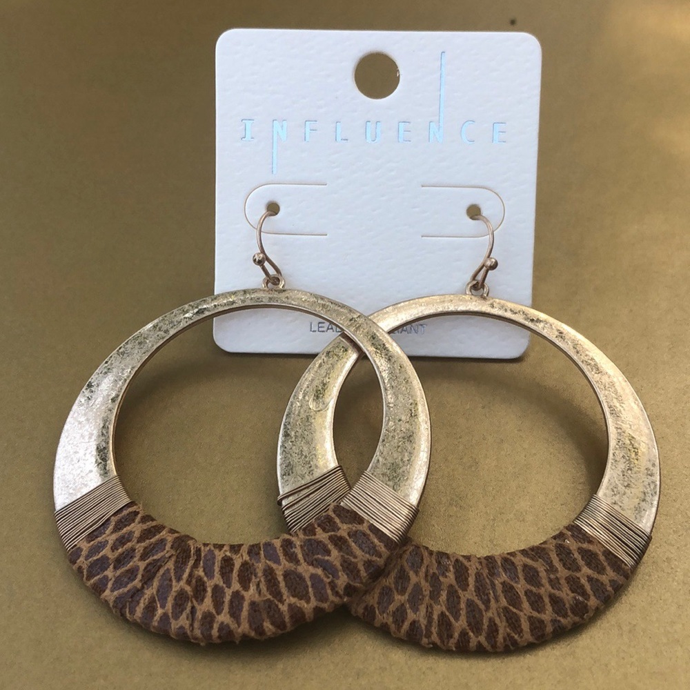 Metal Leather Earring